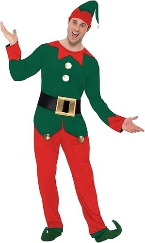 Elf costume red green - elf, with