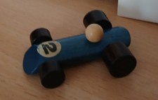 Vintage 1970's Blue Wooden Racing Car No 2