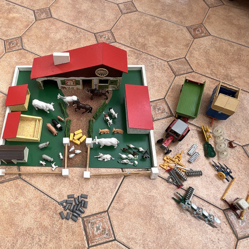Vintage wooden farm playset - vintage,