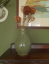 Prinknash green pottery vase