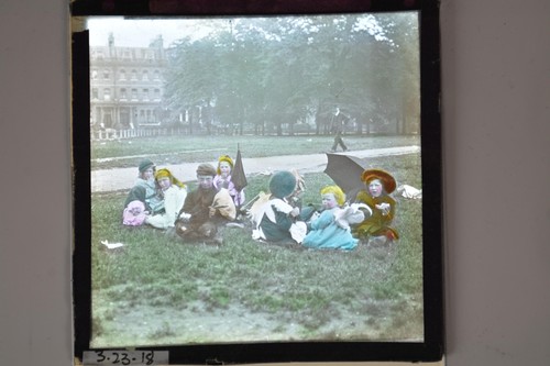Children grass park whitby - children,