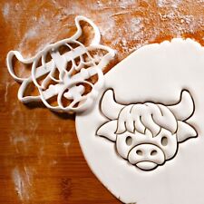 Highland Cow Face Cookie Cutter - cute farm animal long-haired Scottish cattle