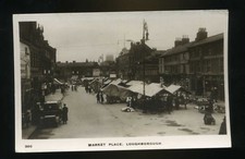 LOUGHBOROUGH Leicestershire  The Market Place with Stalls and Car  RP