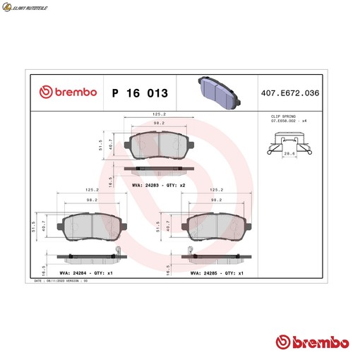 Brake pad set disc - set,