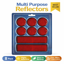 8pc Reflectors Set Red Bike