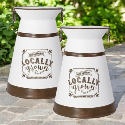 Rustic metal milk churn - rustic,
