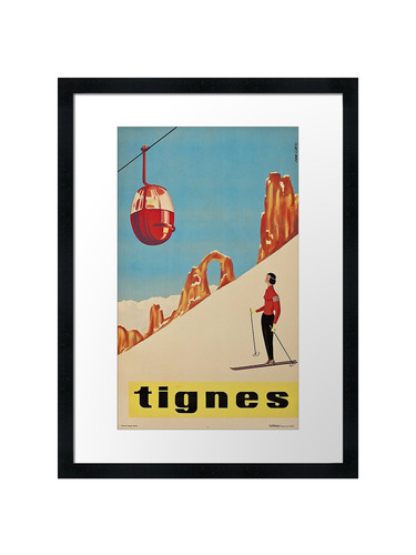 Vintage ski framed wall art - framed,