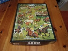 HORSE WORLD - 1000 PIECE ANIMAL AWARENESS LTD JIGSAW PUZZLE  HORSE RACING HORSES