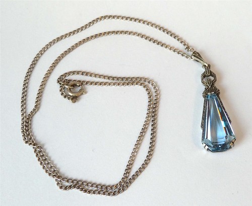 Art deco blue czech glass - deco, &