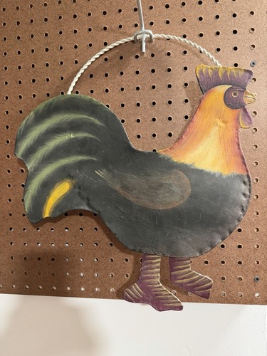 Hand painted tin - tin, rooster