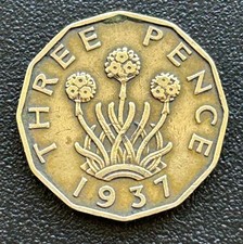 1937 George VI Brass Three