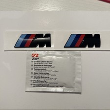 Set of Gloss Black BMW M Wing Badges (55mm x20mm). FREE ALCOHOL WIPE INCLUDED