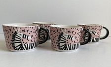 HABITAT ZEBRA MUGS x 4 PINK
