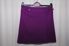 Sonia By Sonia Rykiel Ladies Short Purple 100% Wool Wrap Over Skirt Uk 8