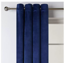 Save 50% - Habitat Matt Velvet Dimout Eyelet Curtains - Royal Blue - 168 x 183cm