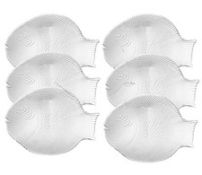 6x Glass Fish Shaped Serving