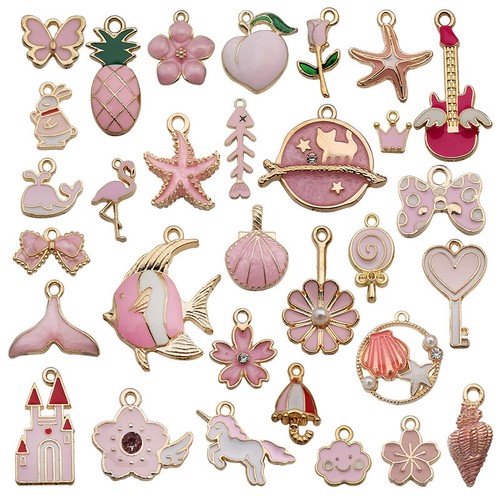 Enamel charms pendants - enamel, for