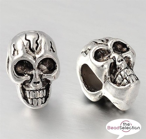 Tibetan silver skull spacer - 4,