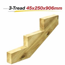 Tread decking stair - 3-tread,