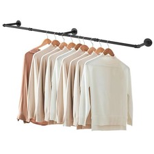 Yawinhe Industrial Pipe Clothes Rack, 180cm Wall Mounted Hanger Rod, Heavy Duty