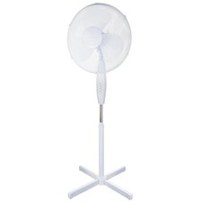 16" Oscillating Pedestal Fan White 3 Speed Adjustable Height Stand Cooling  45W