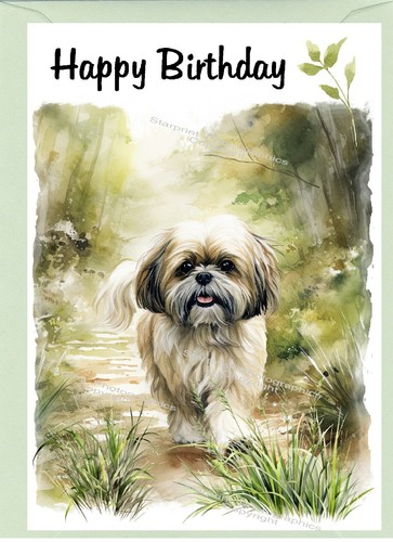 Shih tzu dog birthday card - dog,