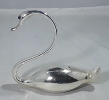 VINTAGE GERMAN BIMINI LAUSCHA? GLASS MERCURY GLASS SILVER SWAN BIRD 