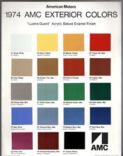 AMC Exterior Colours 1974 USA Market Brochure Gremlin Hornet Javelin Matador