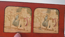 FRENCH TISSUE STEREOVIEW colour  ACTORS THEATRE STAGE acrobat Stereograph 1860