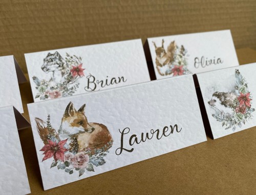Name place cards forest - cards,