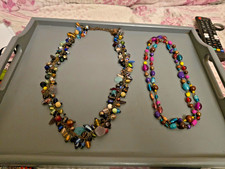 Job Lot Jewellery Pair Antique Vintage Czech Bohemian Glass Bead Necklace