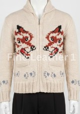 Wolf Knit Cardigan Sweater