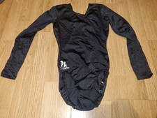 BNWOT black MILANO Long sleeve gymnastics dance ballet leotard age 13 14 15 