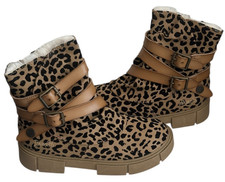 KIDS BLOWFISH MALIBU PLAYGROUND SAND LEOPARD PRINT SIZE 12 TEXTILE/FUR-LINED