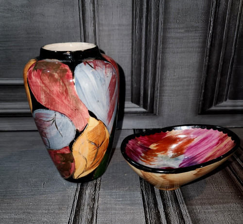 Vintage old court ware vase - old,
