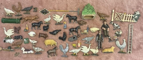 Vintage lead metal farm - lead/metal,