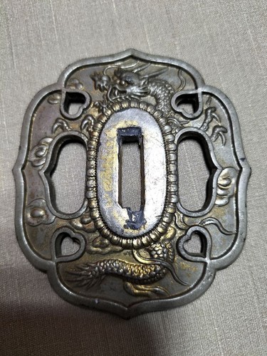 Japanese antique iron tsuba - antique,