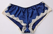  Ladies Sexy Blue Satin Cream