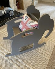 Manny & Simon grey elephant Nursery Playroom Baby Toddler wooden rocking chair