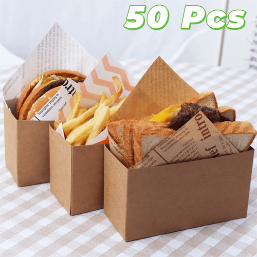 50pcs kraft paper sandwich - kraft,