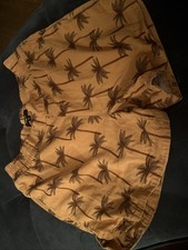 Next Ladies Size 14 “Contains Linen” Shorts - Palm Pattern