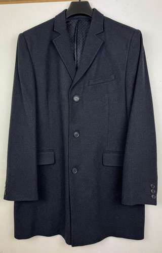 Mens navy wool overcoat large - mens,