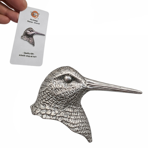 Woodcock pewter pin - pewter, badge
