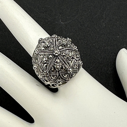 Marcasite dome ring size 75 - size, 5.75
