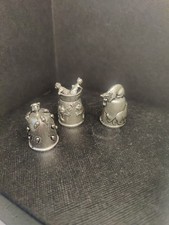 #169  3 X Pewter Thimbles