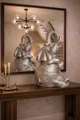 Garden silver elephant - silver,