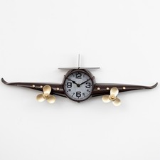Metal Aeroplane Wall Clock