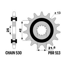 Sprocket PBR Z15 teeth with