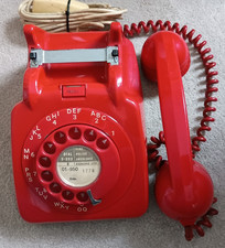 Vintage 1960's GPO / BT Red 706L Dial    Phone / Telephone - Marked MOD PL63/2