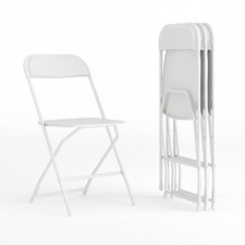 Flash Furniture Hercules Series Plastic Folding Chair - White - 4 Pack 650LB ...
